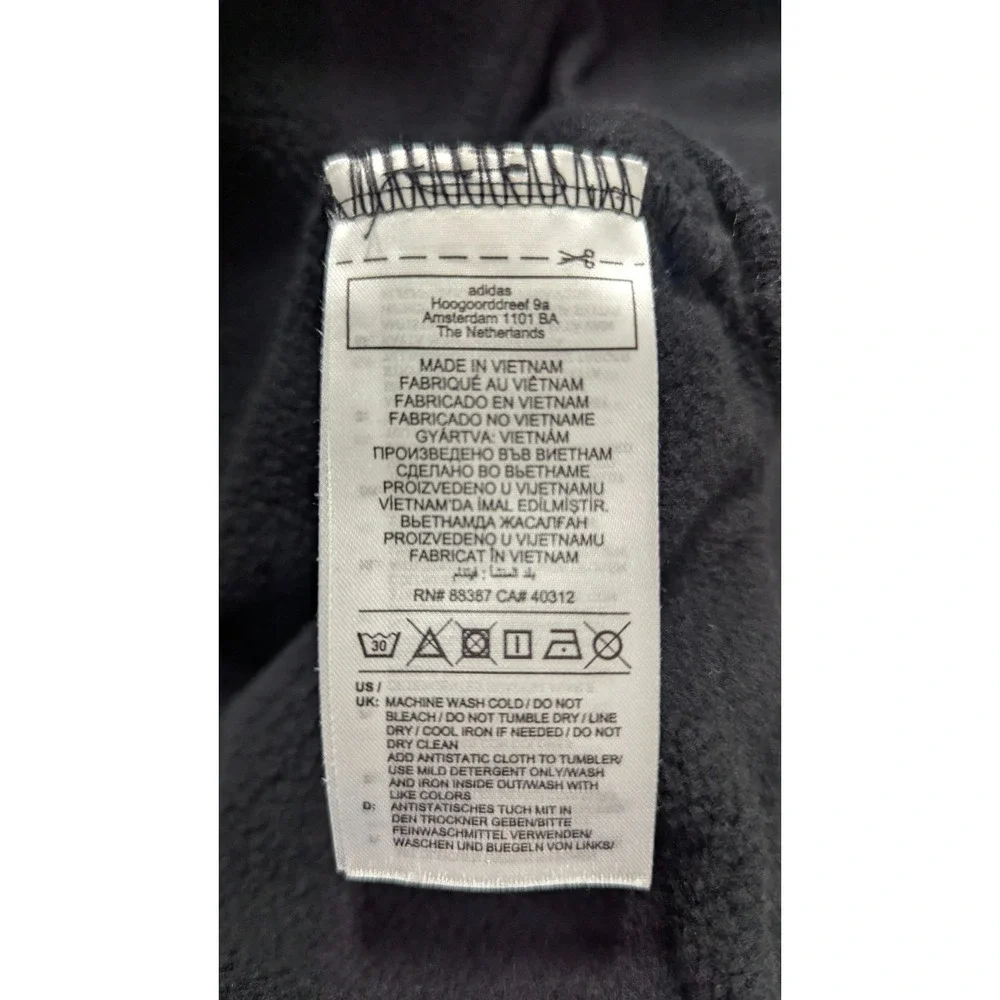 Adidas Originals Hoodie Men Large Black Big Random Trefoil Logo Retro Athleisure